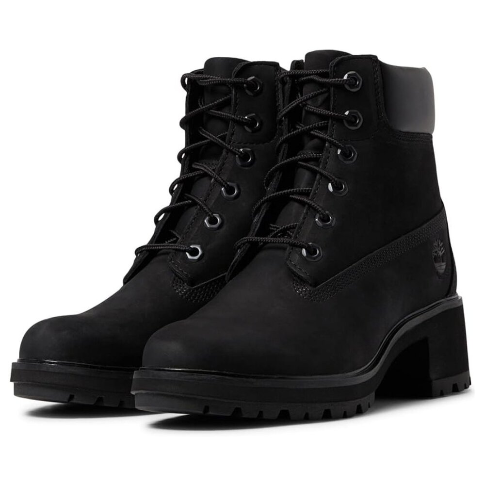 Timberland Kinsley Black Ankle Boots Waterproof Suede Lug Sole -Size 9.5
